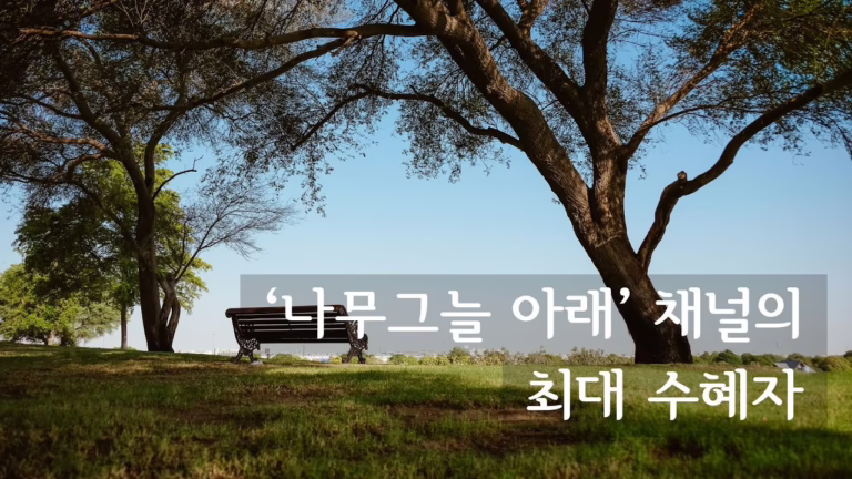 ‘나무 그늘 아래’ 채널의 최대 수혜자